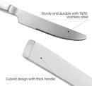 Stainless Steel Flatware Set Hand Forged 18/10 Silverware Set Cutlery Set Silver Cuboid Handle Matte Finished 20 Pieces Service for 4 by CozyNest Decor