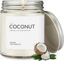 1OAK Soy Wax Scented Candle (Coconut) - Long Burning Premium Hand-Poured (7oz.) by CozyNest Decor