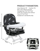 Baby Booster Seat for Dining Table with Removable Tray & Cushion, 3in1 Portable Toddler Booster Seat, 4 Height Adjustable Travel High Chair for Babies and Toddlers by TinyTreasures Baby Boutique