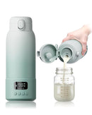 Extended Battery Life Portable Bottle Warmer - Dual Heating Modes for Breast Milk & Water, 17 Ounces, Fast Heating, Ideal for Travel, Outdoor, Baby Shower, Green by TinyTreasures Baby Boutique