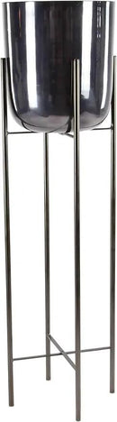CosmoLiving by Cosmopolitan Metal Indoor Outdoor Planter Dome Large Planter Pot with Removable Stand, Set of 2 Planters 39", 46"H, Black by GreenHaven Gardens