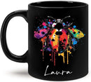 Personalized Choose Name Ladybug Coffee Mug, Colorful Ladybug Animal Design Cup, Customized Ladybug Lover Ceramic Mug, Gift For Christmas, Custom Animal Black Cup 11oz 15oz, Ladybug Mug by CozyNest Decor