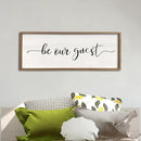 comurdyo Be Our Guest Wall Decor Sign 40”X15” Large Master Bedroom Above Bed Wall Decor Wood Framed Guest Room Sign Simple Rustic Farmhouse Over Bed Bedside Wall Art (Wood) by CozyNest Decor