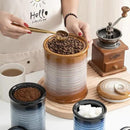 Nihow Ceramic Food Storage Jar Sets: Container with Air Tight Ceramic Lid for Flour/Sugar/Rice/Coffee/Cookies/Candy - Seal Damp-proof Canister for The Kitchen - Set of 3 （Brown） by CozyNest Decor
