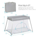 BABY JOY 2 in 1 Travel Crib with Side Zipper, Portable Baby Playard with Soft Washable Mattress, Installation-Free Home Playard with Carry Bag for Airplane, Lightweight Playpen for Infants &Toddlers by TinyTreasures Baby Boutique