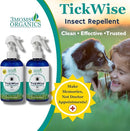 3 Moms Organics, TickWise 8oz Extra Strength Double Whammy 2-Pack - DEET- Free, Tick and Insect Repellent, Plant Based Essential Oils, All Natural Ingredients, Safe for Kids, Adults, Dogs & Horses by TinyTreasures Baby Boutique
