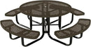 Coated Outdoor Furniture Heavy-Duty Portable Outdoor Kids Table with Umbrella Hole, Punched Steel Kids Picnic Table, Commercial-Grade, Made in America (46 In, Round, Childrens, Textured Brown) by GreenHaven Gardens