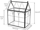 NCYP Black Glass Terrarium with Lid, Indoor Geometric Planter for Cacti, Air Plants, Succulents, Insect, Snail, House Shape Closed Box 7.5" x 4.9" x 9" (No Plant Included) by GreenHaven Gardens