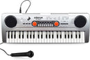 Raimy Piano Keyboard for Kids 49 Keys Portable Keyboard Piano Early Learning Educational Electronic Musical Instrument Toys Gifts for 3 4 5 6 7 8 9 Year Old Boys and Girls (Silver) by TinyTreasures Baby Boutique