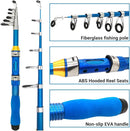 Kilitn Kids Fishing Rod, 1.5M 61Inch 4.92Ft Portable Telescopic Fishing Pole and Reel Combos and String with Fishing Line Full Kits, Youth Fishing Pole Fishing Gear for Kids, Boys, Girls, and Adults by TinyTreasures Baby Boutique