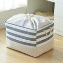 TheWarmHome Jumbo Storage Bins Baskets, Sturdy Fabric Organizing Basket W/Handles, Decorative Foldable Storage Baskets for Shelves Closet Nursery Toy (Grey&White Stripes 3 Pack, 20.5Lx15.7Wx13.8H in) by TinyTreasures Baby Boutique