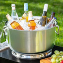 Sol Living Insulated Beverage Tub Large Ice Bucket with Handles Double Wall Stainless Steel Ice Bucket and Cooler for Wine, Drinks, Bar, Party, and Gift Beverage Cooler for Indoor and Outdoor Parties by CozyNest Decor