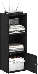 Furinno Luder Shelf Bookcase with 1 Door Storage Cabinet, Blackwood by TinyTreasures Baby Boutique