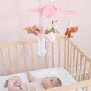 The Peanutshell Crib Mobile for Girls - Pink and White Musical Baby Crib Mobile with 12 Lullabies, Forest Baby Little Forest Nursery Decor by TinyTreasures Baby Boutique