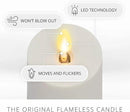 Luminara Outdoor Votive Flameless LED Candle, Pearl Ivory 2" x 3.2", Moving Flame Battery Operated Timer Remote Ready IPX4 Matte Plastic Finish by GreenHaven Gardens