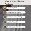 Alpaca Wool Throw Blanket | Super Soft, Lightweight, Breathable and Hypoallergenic | Non-Itchy or Scratchy (Gray White Varicolored, Queen (U.S. Standard)) by CozyNest Decor