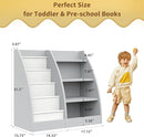 4 Tier Kids Bookshelf,4 Layer Sling Kids Book Shelf for Kids Rooms,Wood Children Bookcase,Baby Storage Book Rack,Toddler Bookshelf, Book and Toy Organizer,Book Display Shelf for Bedroom, Nursery by TinyTreasures Baby Boutique