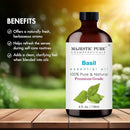 Majestic Pure Basil Essential Oil with Glass Dropper - Huge 4 Fl Oz - 100% Pure and Natural Basil Oil - Premium Grade Essential Oils for Diffuser, Aromatherapy, Soap and Candle Making by CozyNest Decor
