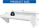 HARDURA Stainless Steel Shelf 18" x 24", 297lb Commercial Shelves Wall Mount Metal Shelving with Backsplash and Brackets for Kitchen, Restaurant, Laundry Room and Home by CozyNest Decor