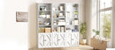 Tall White Bookcase with Doors – Wooden Bookshelf with Storage Cabinet & Shelves for Living Room, Bedroom, or Office by CozyNest Decor
