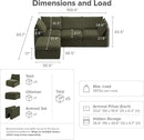 mopio Oversized Modular Sectional Sofa with Fully Removable Covers and Storage, Convertible U, L-Shaped and Sleeper Sectional, Modern Couches with Ottoman Chaise (Olive Green Velvet, 4 Seats, L) by CozyNest Decor