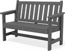 SERWALL Outdoor Bench, HDPE Outdoor Benches Weatherproof, 2-Person Garden Bench with 660 lbs Weight Capacity, Patio Benches for Outdoors, Garden, Porch, Backyard and Park, Grey by GreenHaven Gardens