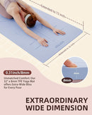 YOTTOY Yoga Mat, 72"x 32"x1/3" Extra Wide Non-Slip Exercise Fitness Yoga Mats,Eco-Friendly TPE Exercise Mats for Women Men Home Workout with Strap Bag by TinyTreasures Baby Boutique