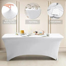ABCCANOPY 2 Pack 6 FT Off White Spandex Table Cover Stretch Fitted Wrinkle Resistant Tablecloth Reuse for Rectangular Folding Table Patry Event Wedding Banquet Protector by CozyNest Decor