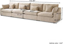 JACH Sectional Couches for Living Room, 4 Seater Cloud Sectional Couch with Deep Seat, Down Filled Modular Sofa, Covers Removeable & Washable, Sofas Furniture for Living Room, Khaki by CozyNest Decor