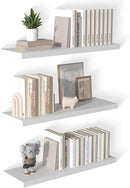 12 Inch Deep Floating Shelves for Wall 3 Pack White Floating Shelves Large Storage Space Wall Mount Shelf for Living Room Kitchen Bathroom 36" W x 12" D x 1.2" H White by CozyNest Decor