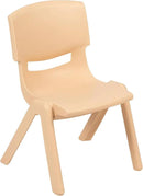 EMMA + OLIVER 23.625" W x 47.25" L Rectangle Natural Plastic Activity Table Set with 6 Chairs by CozyNest Decor