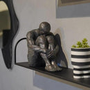 Guichifun Sitting Man Sculptures Home Decor - Resin Bronze Sitting Posture Holding Arms Legs Lonely Statues Decorative Objects Outdoor Gift for Men 9.25 x 5.25 x 7.5 Inch by CozyNest Decor