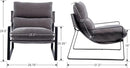 DUOMAY Modern Accent Arm Chair, Comfy Linen Lounge Lazy Chair with Metal Leg, Mid-Century Corner Chair for Living Room Bedroom Office Apartment, Grey by CozyNest Decor