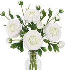 IPOPU 4PCS Real Touch White Ranunculus Artificial Flowers Faux Ranunculus Flowers for Vase Real Look Silk Peonies Fake Peony Flowers for Home Indoor Wedding Centerpieces for Table Decorations (White) by CozyNest Decor