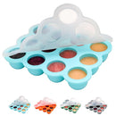 Baby Food Storage Container - 1.5oz x 12 Pods Silicone Freezer Tray with Lid for Homemade Baby Food, Fruit Purees, Vegetable & Breast Milk (Blue) by TinyTreasures Baby Boutique