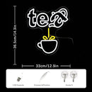 Tea Neon Sign Teapot LED Neon Light White Tea Bar Neon Sign Decor Hanging for Coffee Station, Teahouse, Restaurants, Home, Farmhouse, Kitchen Decoration by CozyNest Decor