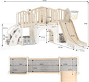 KORIMEFA 8 in 1 Toddler Slide Set, Kids Slide for Toddlers Age 1-3, Toddler Climber PlaySet with Basketball Hoop and Ball, Outdoor Indoor Kids Playground for Toddlers 1-3, Beige by TinyTreasures Baby Boutique