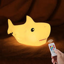 ZKLiLi Shark Night Light, Cute Silicon Night Light for Kids, Nightlight with Remote，Portable Recharge Nightlight for Kid Room,Funny Gifts Stuff for Boys Girls Baby by TinyTreasures Baby Boutique
