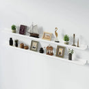 SAUMONIERES Picture Ledge Shelf Floating Book Shelves Set of 2 Wall Mounted Solid Wood for Bedroom Bathroom Living Room Kitchen, 72 Inch White by CozyNest Decor