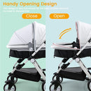 Orzbow Universal Mosquito Net for Stroller, Baby Bug Net with Two-Way Zippers & Storage Bag, Breathable & Foldable Mosquito Nets for Strollers, Car Seat, Bassinet, Cradle, Portable Mini Crib, Grey by TinyTreasures Baby Boutique