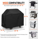 60 Inch Heavy Duty Waterproof BBQ Cover, Fade Resistant Gas Grill Cover, Durable Outdoor Barbecue Protector Compatible for Weber, Char Broil, Nexgrill, Napoleon and More Grills by GreenHaven Gardens