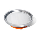 Avanchy Open Baby Plates with Suction – Stainless Steel Divided Plates for Toddlers, BPA-Free, Dishwasher Safe, Unbreakable, Non-Toxic, 100% Silicone Suction – Orange by TinyTreasures Baby Boutique