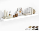 RICHFOCUS 72Inch Floating Shelves for Wall 1 Pack Shelves for Bedroom|Kitchen|Bathroom Wall Mounted Rustic Wood Floating Shelf with Invisible Brackets for Books|Storage|Decor, White by CozyNest Decor