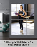 Home Gym Mirrors 12 Inch x 12Pcs Full Length Mirror Tiles Acrylic Unbreakable Wall Mounted Mirror Frameless Full Length for Home Gym, Bedroom, Door by CozyNest Decor