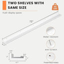 Heimlove Picture Ledge Shelf, Floating Shelves Set of 2, 72 Inches Long Large Picture Shelf for Wall with Ledge, Kids Bookshelf Wall Mounted for Living Room Bedroom Decor Books Photo Frames, White by CozyNest Decor