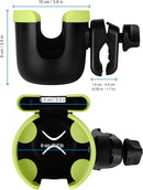 Accmor Stroller Cup Holder with Phone Holder, Bike Cup Holder, Universal Cup Holder for Uppababy Nuna Doona Strollers, 2-in-1 Cup Phone Holder for Stroller, Bike, Wheelchair, Walker, Scooter by TinyTreasures Baby Boutique