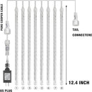 Dazzle Bright 288 LED Christmas Light, 11.8 Inch Meteor Shower Rain Lights with 8 Tubes，Waterproof Plug in Falling Rain Lights Christmas Decorations for Xmas Bushes Tree Yard Party, Blue and White by GreenHaven Gardens