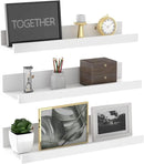 Giftgarden 16 Inch White Floating Shelves for Wall Mount, Modern Wood Wall Shelf Ledge for Bathroom Bedroom Living Room Kitchen Nursery Storage, Set of 3 Different Sizes by CozyNest Decor