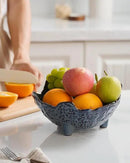 Fruit Bowl, Porcelain Oval Bowl for Kitchen Counter Large Decorative Bowl for Home Decor Centerpiece Bowl for Fruit, Vegetable, Breads, Nuts, Blue by CozyNest Decor