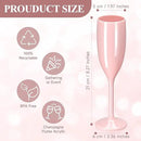 XUWAIDSGN Acrylic Champagne Flutes Toasting Glasses Unbreakable Mimosa Bar Reusable Wine Glasses Vintage Champagne Flutes Stemmed Drinking Cups 5.4 OZ for Christmas Birthday (100, Pink) by CozyNest Decor